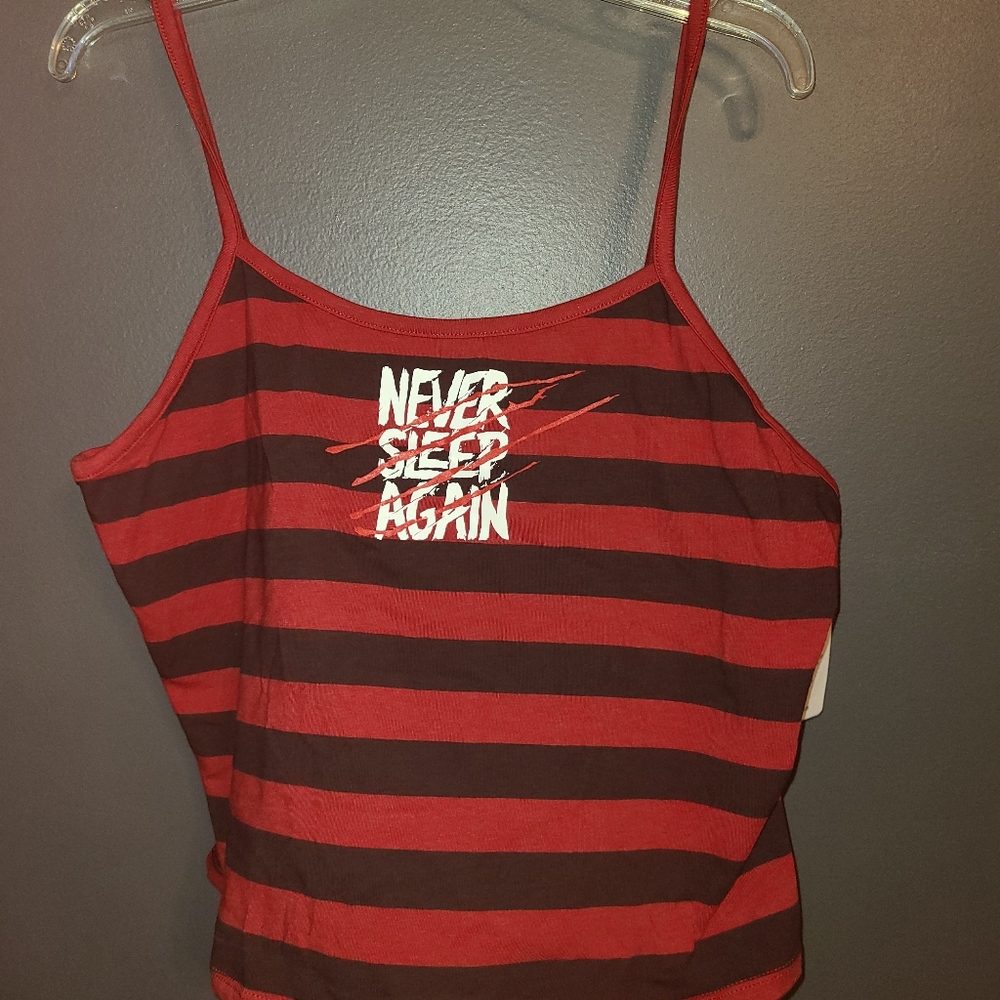 A black and red nightmare on elm street tank top